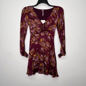 Free People Women's Dress 0 Morning Light Mini Floral Dress Purple 0